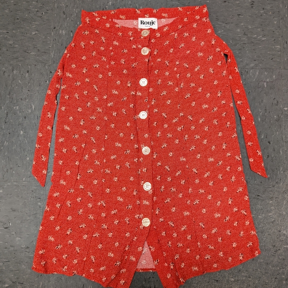 Rouje Scarlet Floral Skirt with White Buttons - Picture 1 of 9